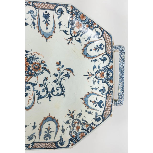 18th Century French Cashmire Palette Faience Platter For Sale - Image 4 of 13