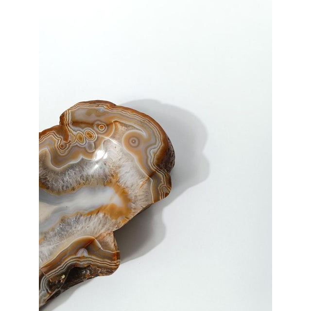 Vintage Freeform Ashtray in Natural Carved Agate, 1970s For Sale - Image 13 of 17