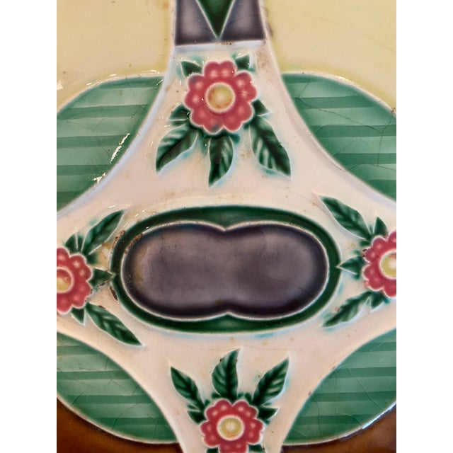 Late 19th Century Art Nouveau Majolica Style Tiles For Sale - Image 10 of 11