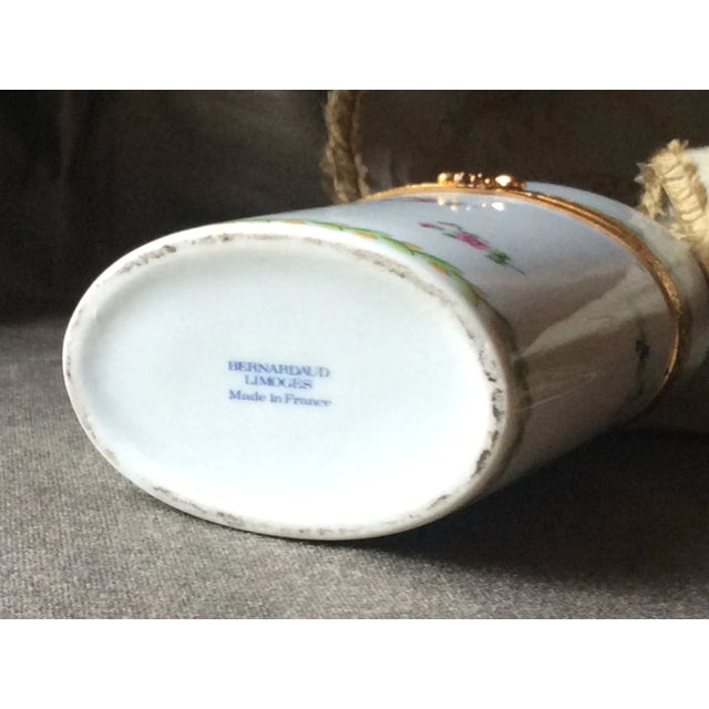 French Country Limoges Porcelain Cigarette Box With Roses & Blue Cornflowers For Sale - Image 3 of 10