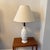 Mid-Century Modern 1960s Mid-Century Modern White Ceramic Table Lamp With Walnut Wood Neck and Lampshade For Sale - Image 3 of 12