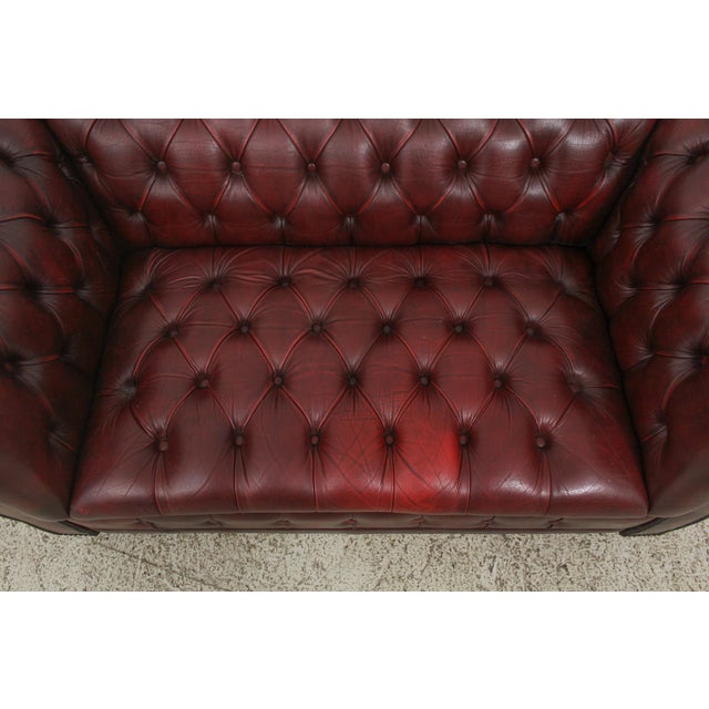 English Tufted Leather Chesterfield Loveseat Sofa Chairish