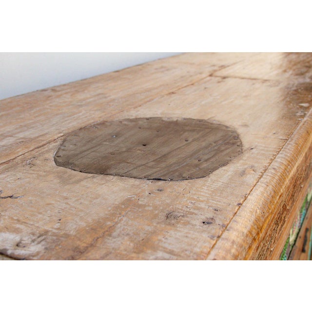 Brown Antique Indo-Portuguese Tile Colonial Sideboard For Sale - Image 8 of 13