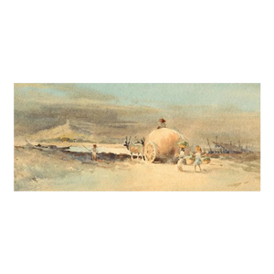 The Monsoon Original Impressionist Watercolor Painting Circa 1961