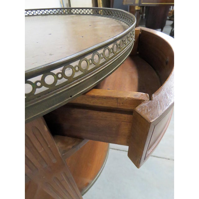 Wood 20th Century Regency Style Leather Top Bouillotte Table For Sale - Image 7 of 13