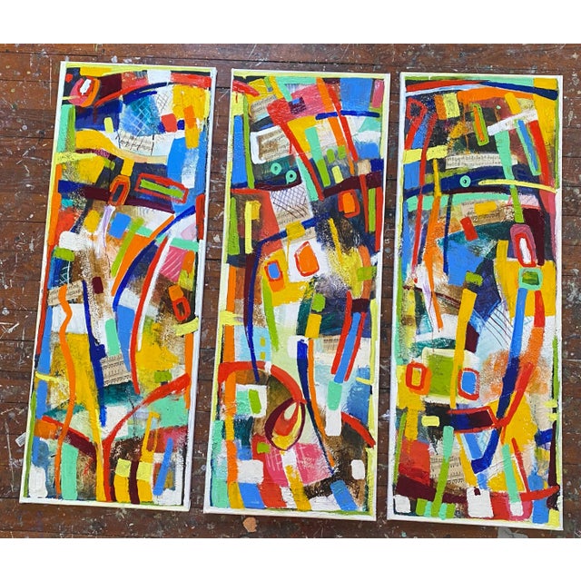 Its my abstract from the 90"s which I was working on , over long time I would suggest hang the panels together and frame...