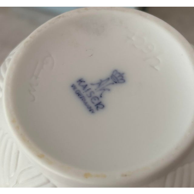 Ceramic Original Kaiser White Bisque Ceramic Vase Made in West-Germany, 1960s For Sale - Image 7 of 8