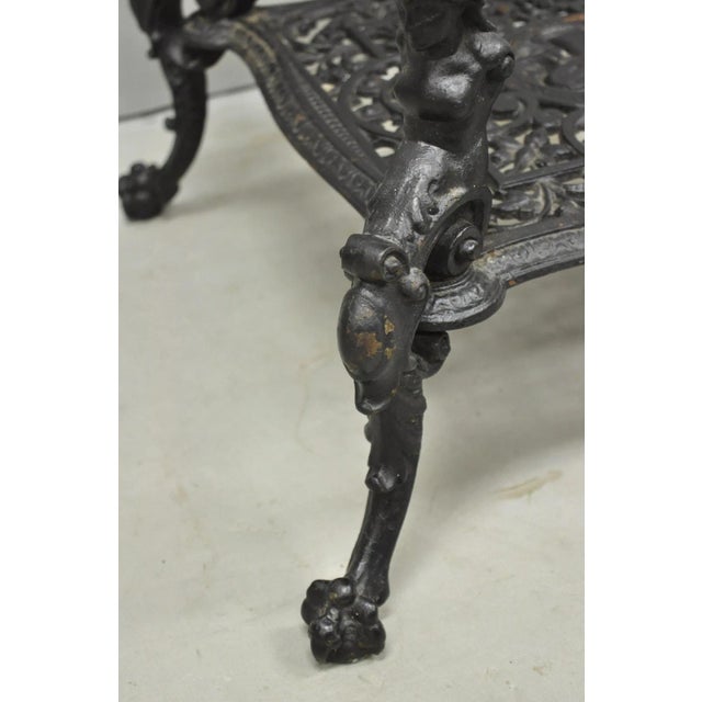 Antique French Renaissance Victorian Cast Iron Figural 3 Tier Plant Stand Table For Sale - Image 14 of 18