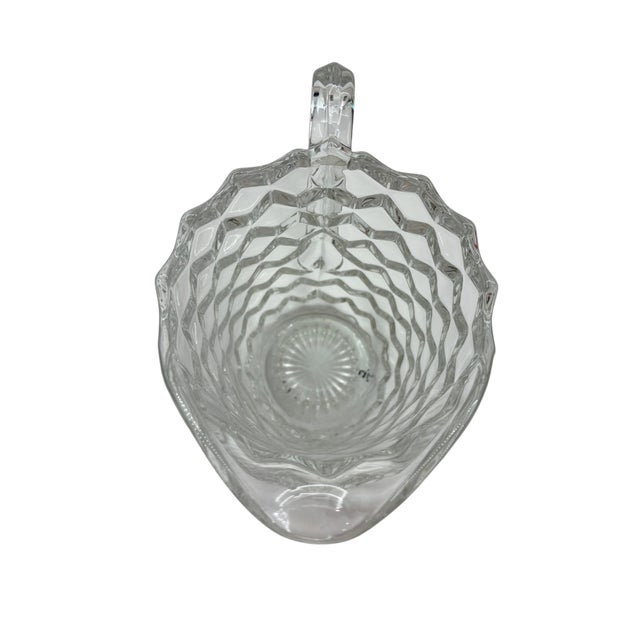 Mid 20th Century Art Deco Fostoria American Pattern Cube Glass Pitcher For Sale - Image 12 of 14