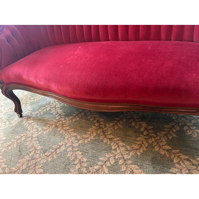 Wood Late 19th Century Victorian Love Seat For Sale - Image 7 of 10