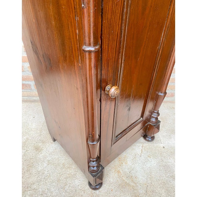 Late 19th Century Antique Louis XVI Nightstands with White Marble Tops, 1890s, Set of 2 For Sale - Image 5 of 18