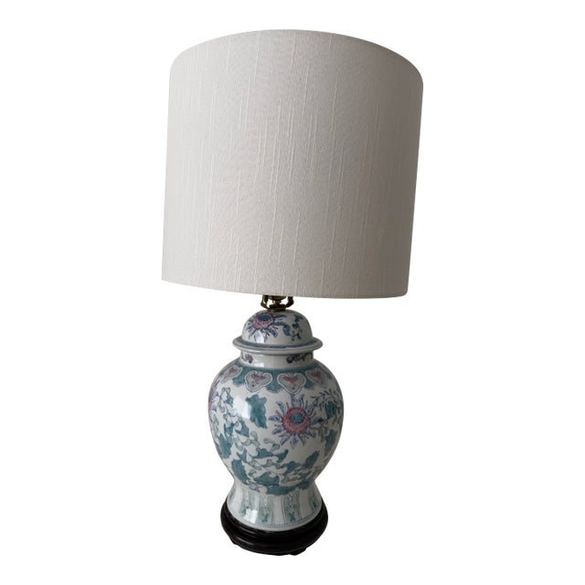Chinoiserie Pastel Palette Lamp For Sale