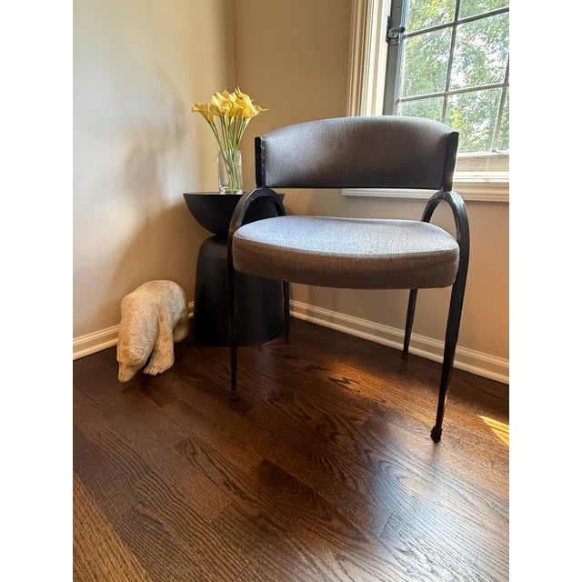 Textile Laclasica Curved Accent Chair For Sale - Image 7 of 8