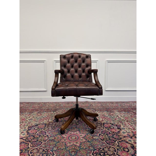 Classic and Elegant | Antique office chairs in English, Classic and Chesterfield style. This beautiful office chair is the...