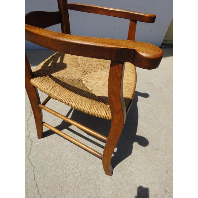 Wood and Straw Grandfathers Armchair, 1980s For Sale - Image 12 of 13