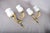 1950s Gilt Bronze Double-Arm Wall Sconces with Frosted Glass Shades, 1950s, Set of 2 For Sale - Image 5 of 18