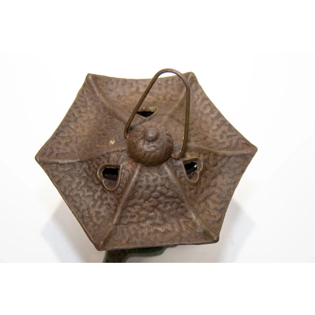 1940s Japanese Iron Pagoda Garden Candle Lantern 1940's For Sale - Image 5 of 13