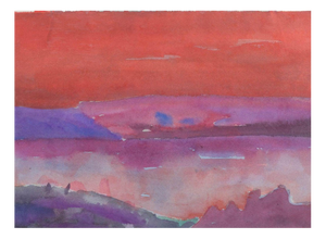 Lars Bertle,Red and Violet Tones, 1960s, Watercolor on Paper