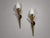 Neoclassical Mid 20th Century Neoclassical, Monumental Torchiere Wall Sconces, Brass, Glass - a Pair For Sale - Image 3 of 12