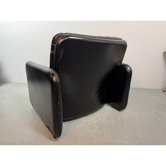 Mid-Century Modern Black Leather Armchair by Titina Ammannati & Giampiero Vitelli for Brunati, Italy, 1970s For Sale - Image 3 of 11