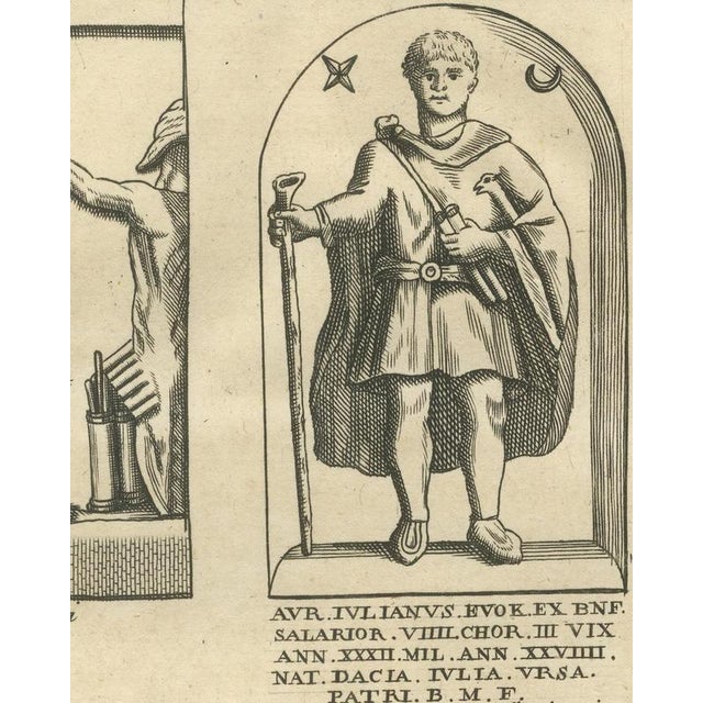 18th Century Montfaucon, Roman Soldiers on Engraved Gems and Inscribed Tombstones, 1722, Engraving For Sale - Image 5 of 8