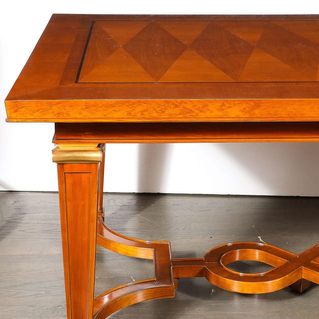 Art Deco Directoire Style Book-Matched Walnut Dining Table From l'Art De Vivre For Sale - Image 11 of 18