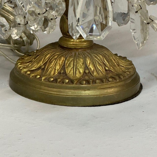 Louis XVI Style, Candelabras, Gilt Bronze, Crystal, France, 1930s For Sale In New York - Image 6 of 12