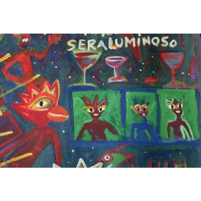 1999 “La Lampara Del Cuerpo” Neo Expressionist Folk Art Painting on Mixed Media by Julie Hermoso For Sale In New York - Image 6 of 10