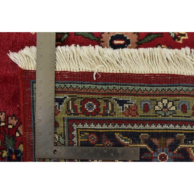 Tabriz Rug 8’3” X 11’3” Red Wool Vintage Traditional Hand-Knotted Carpet For Sale - Image 15 of 15