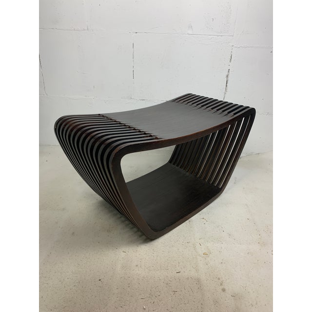 Wonderful example of gorgeous early version of this slatted side table which can also be used as a small bench. This table...