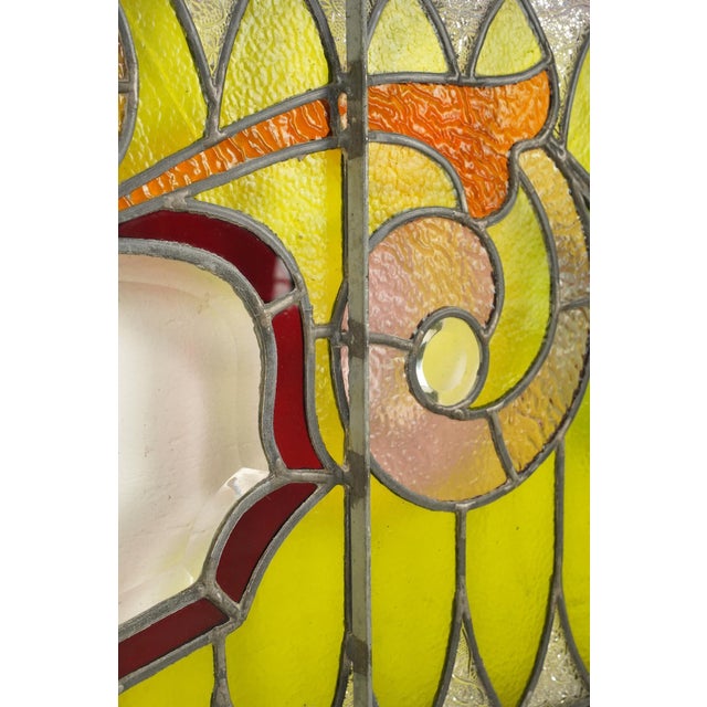 Victorian Scrolling Foliage Stained Glass Window For Sale - Image 4 of 7