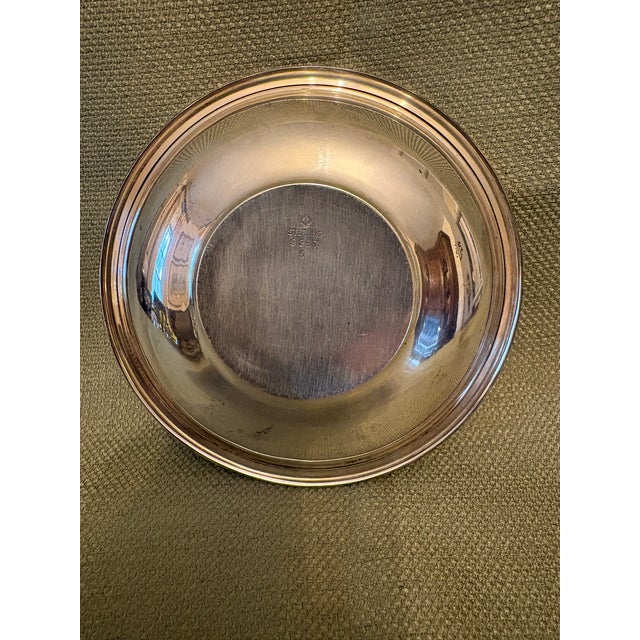 Early 20th Century Early 20th Century Sterling Silver Round Salver With Engraved Surface "S" and Decorative Border For Sale - Image 5 of 5