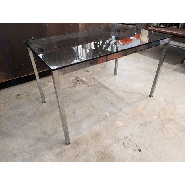 1970s 1970s Mid Century Chrome and Smoked Glass Side Table For Sale - Image 5 of 8