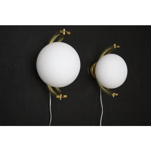 Modern Globe Ceiling Lights in the style of Stilnovo, 1980s, Set of 2 For Sale - Image 15 of 18