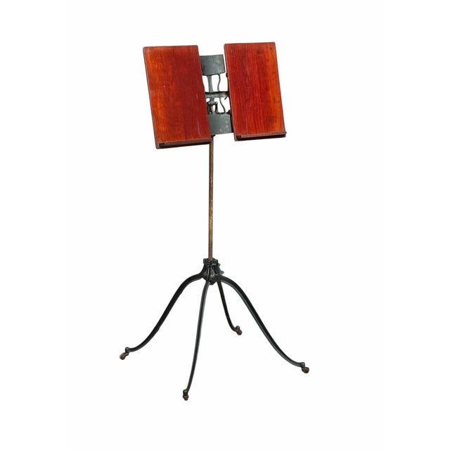 Victorian Antique Victorian Cast Iron & Cherry Dictionary Stand Rm Lambie New York For Sale - Image 3 of 11