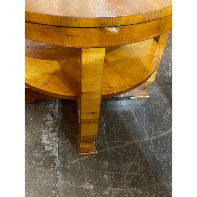 Wood Italian Art Deco Design Walnut Side Table For Sale - Image 7 of 7