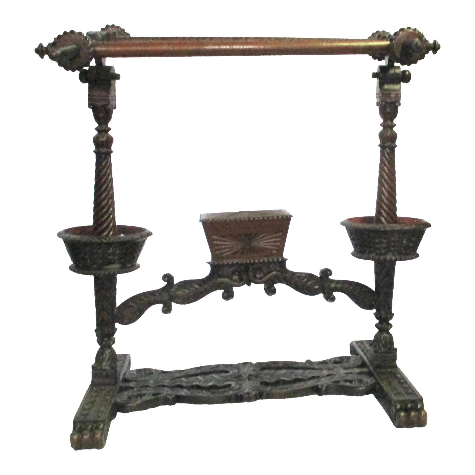 Antique Indian British Raj Rosewood Weaving Stand 19th Century | Chairish