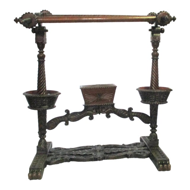 Antique Indian British Raj Rosewood Weaving Stand 19th Century For Sale