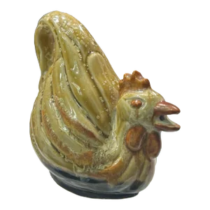 Vintage Brutalist Folk Art Studio Pottery French Hen