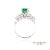 Metal 18k (750) White Gold Natural Emerald and Diamond Ring Size 7 For Sale - Image 7 of 10