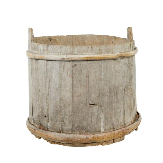 Rustic Large Antique Scandinavian Pine Storage Barrel, 1850 For Sale - Image 3 of 11
