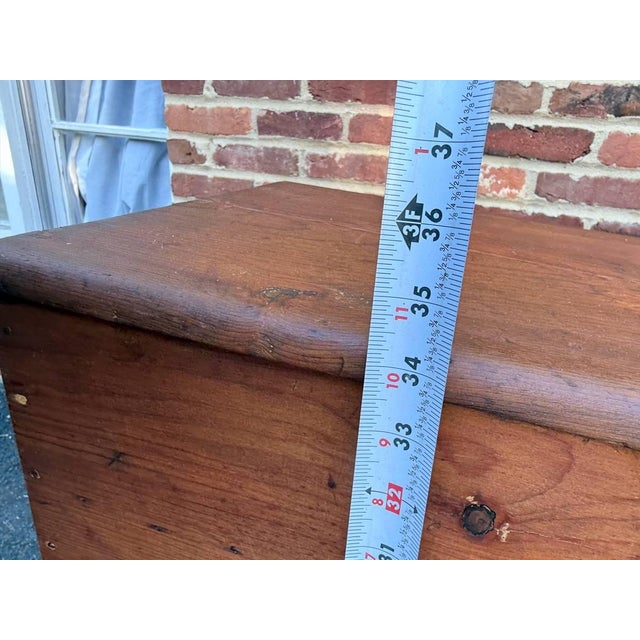 Antique 19th Century Early American Rustic Style Trunk on Stand. For Sale - Image 12 of 14