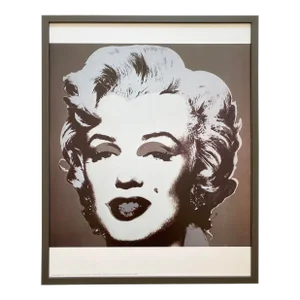 Andy Warhol Vintage 1981 Lithograph Print Framed Pop Art Poster " Marilyn " 1967