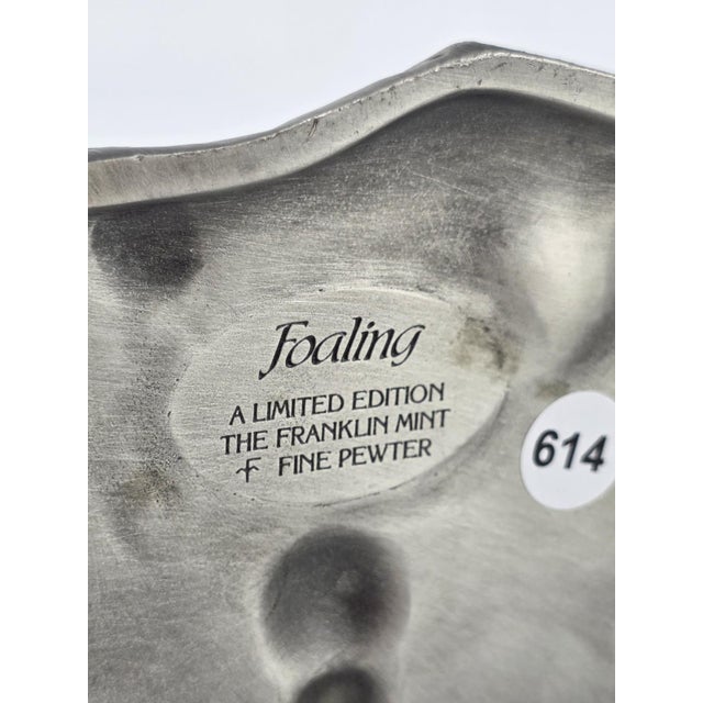 Metal 1970s Polland Franklin Mint Pewter Horse Mare Foal Newborn Western Wildlife Figurine For Sale - Image 7 of 15