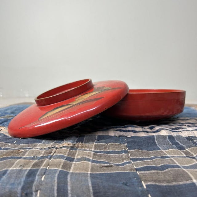 Wood Wooden Maki-E Lacquerware Bowl with Lid, 1890s For Sale - Image 7 of 16