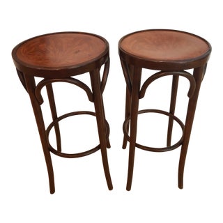 Vintage Bentwood Bar Counter Stools- a Pair For Sale