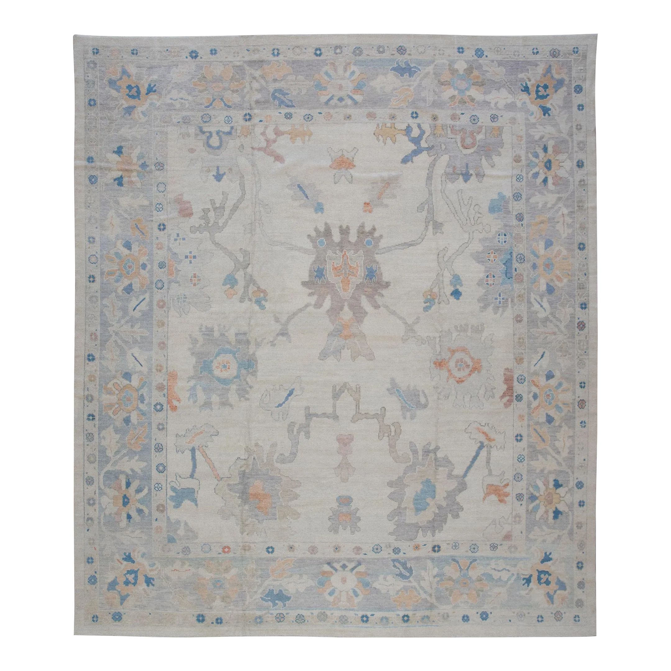 Square Modern Turkish Oushak Rug 11'4