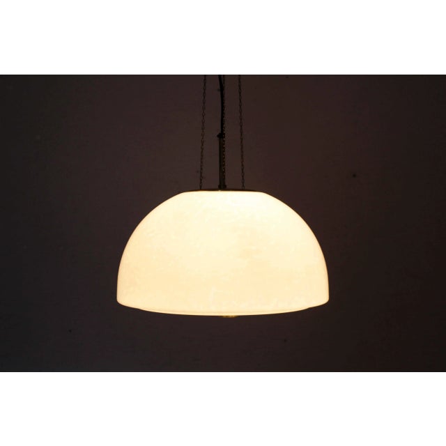 1960s Opaline and Brass Ceiling Lamp from Glashütte Limburg, 1960s For Sale - Image 5 of 12