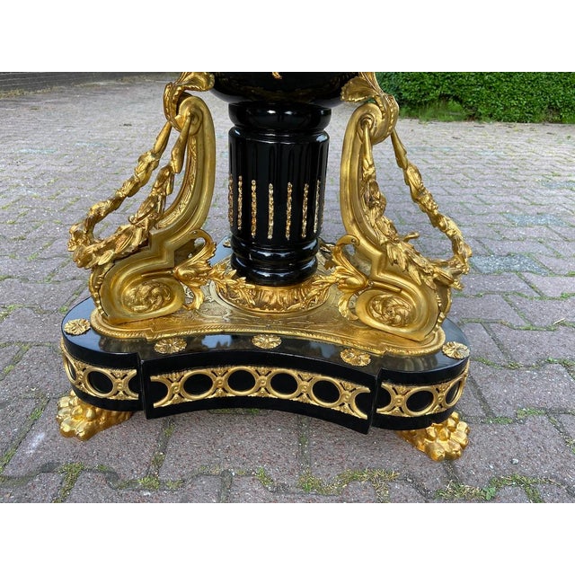 1960s French Louis XVI Bronze Porcelain Center Table For Sale - Image 11 of 15