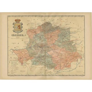 Map of the Crossroads of Extremadura, 1901 For Sale